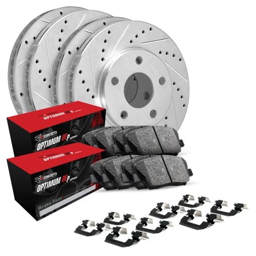 2007 - 2009 Mazdaspeed 3 R1 Concepts Drilled & Slotted Brake Pad & Rotor Kit